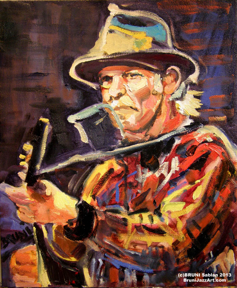 Neil Young Painting by BRUNI