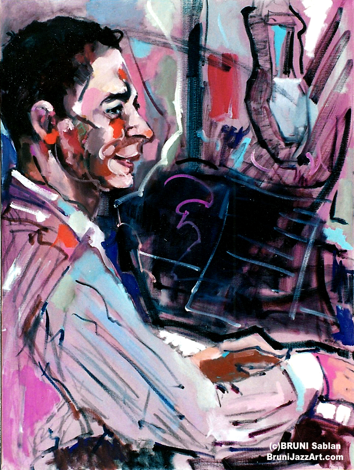 Jelly Roll Morton Painting by Bruni