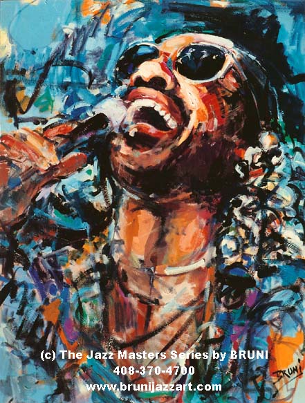 Stevie Wonder Painting by BRUNI