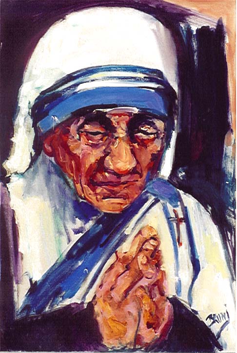 Mother Teresa,613,20x30,Praying.JPG (79336 bytes)